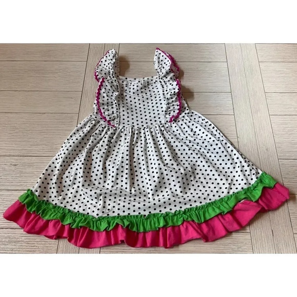 Marie Nicole Clothing girls polka dot watermelon flutter‎ sleeve dress. Size XXL - Picture 8 of 8